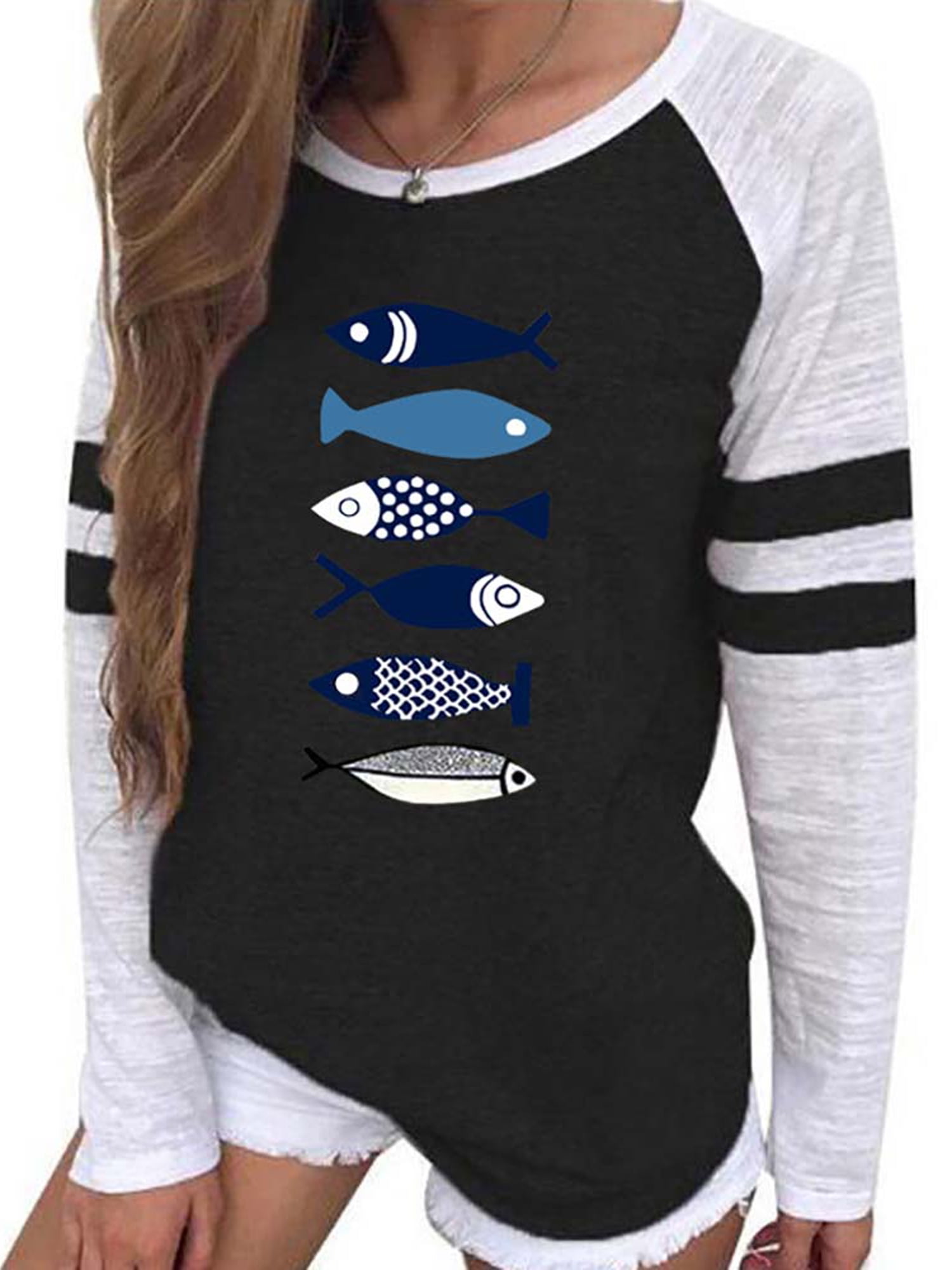 fish print shirt womens