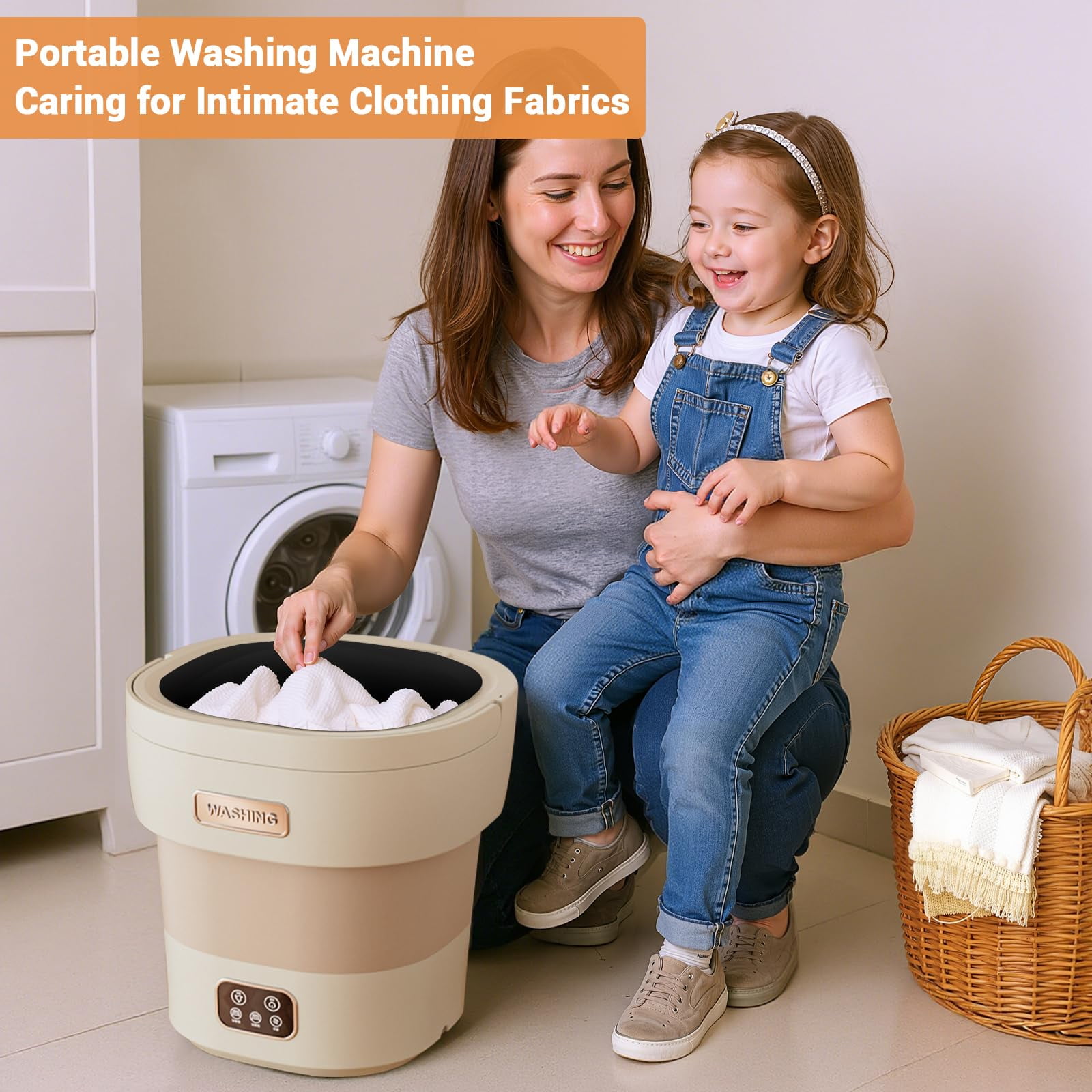 Luku 12L Mini Folding Washing Machine, Portable Collapsible Washer & Dryer for Underwear, Baby Clothes