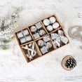 thumbnail image 4 of Christmas Tree Ornaments Set 24 Pcs Silver White Mini Hanging Baubles and Decor Pieces for Home Holiday Party Decor 24 Count Silver, 4 of 8