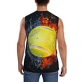 thumbnail image 4 of Fotbe Tennis Ball In Fire And Water Men's Camiseta sin Mangas Estampada para Hombres, Playera Casual para Gimnasio, Entrenamiento, Playa-XX-Large, 4 of 7