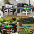 thumbnail image 5 of Colorful Tie Dye Circle Pattern Square Fitted Tablecloth with Elastic Edge,Square Table Cover,Washable Elastic Table Cover for Home Kitchen Party Decor 36"x36", 5 of 6