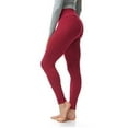 thumbnail image 5 of LMB Lush Moda Leggings for Women with Comfortable Yoga Waistband - Buttery Soft in Many of Colors - fits X-Large to 3X-Large, Deep Red, 5 of 6