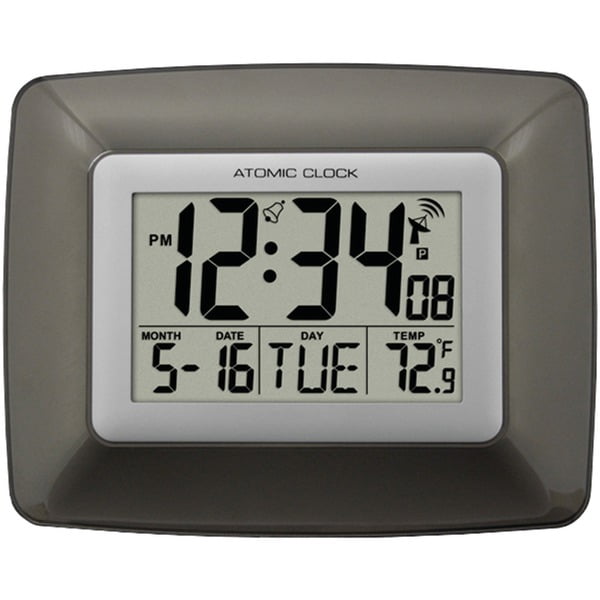 Atomic Digital Wall Clock With Indoor Temperature