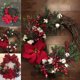 thumbnail image 3 of Christmas Wreath Artificial Plant Rattan Circle Wall Decor Simulation Flower, 3 of 6