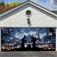 thumbnail image 4 of Nmdmisc Halloween Garage Door Cover Large Halloween Garage Door Decorations Witches Hanging Garage Door Halloween Banner Holiday Garage Door Window Wall Background,16 * 7 ft, 4 of 6