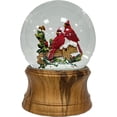 thumbnail image 1 of Ashfield & Harkness Paire de Cardinals de la Forêt Boule à Neige Décorative avec Boîte à Musique à Remonter, 1 of 7