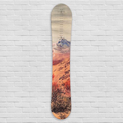 Zoomie Kids Ingleside Mountain Snowboard Wooden Growth Chart by