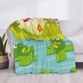 thumbnail image 3 of Disketp Two Frogs Are Sitting On Water Lilies Flannel Blankets - Thick and Warm Blanket for Winter, Soft Fuzzy Plush King Blanket for All Seasons-80"x60", 3 of 6