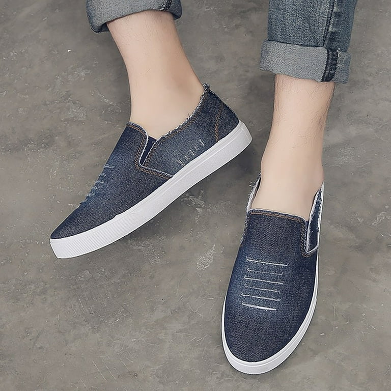 Mens denim hotsell slip on shoes