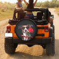 thumbnail image 3 of KAKALAD Valentines Dog With A Red Rose In Mouth 03 Spare Tire Cover Universal Vehicle Accessories Buckle Car Tools 15”in, 3 of 6