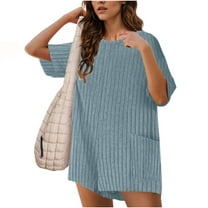 Ynynloco Rompers for Women Summer Short Sleeve Knit Short Sleeve Maternity T-shirt Romper Jumpsuit Outfits with Pockets