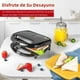 thumbnail image 2 of Sandwichera Eléctrica Antiadherente 750w Kimhi Rápido Calentamiento Placas Doble Para 2 Sandwiches Fácil De Usar Diseño Práctico Y Portatil Ideal Para Desayunos, Oficina O Cocina Color Negro, 2 of 7