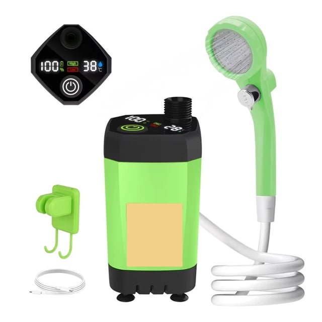 Portable Camping Shower Pump Outdoor Shower Kit Full Screen Intelligent Digital Display