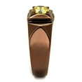thumbnail image 4 of IP Coffee light Stainless Steel Ring with AAA Grade CZ in Topaz for Women Topaz Stone Color Style TK2773 Size 7, 4 of 4