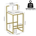 thumbnail image 5 of Hassch Set of 2 Upholstered Velvet Counter Height Bar Stools, Armless Design with Soft Cushioned Seat and Reinforced Metal Base, 220lb Capacity (White+Gold), 5 of 8
