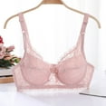 thumbnail image 2 of LFEOOST Seamless Wireless Bras for Women,Lace Floral Ice Silk Cooling Braice,Lightweight Comfy Fit Push Up Bralettes Seniors Pink XXXL, 2 of 9