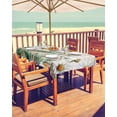 thumbnail image 2 of White Daisy Outdoor Tablecloth - 52x70 Inch Rectangle Dining Table Cover, Vintage Botanical Spring Floral Summer Waterproof Outdoor Table Cloth with Umbrella Hole & Zipper for Picnic/Patio, 2 of 5