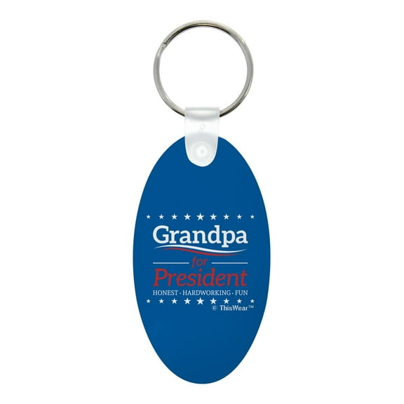 ThisWear Grandpa Gifts From Grandchildren Grandpa for President Aluminum Oval Keychain