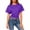 Purple, variant on OGLCCG Crop Tops for Women Loose Fit Crew Neck Batwing Sleeve T-Shirts Summer Casual Solid Color Basic Going Out Tees Blouses,S,Orange