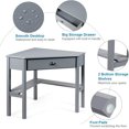 thumbnail image 6 of RELAX4LIFE Corner Computer Desk Triangle with Drawer and Shelves Stable Laptop PC Table Home Office Writing Desk Study Workstation Desk (Gray), 6 of 9