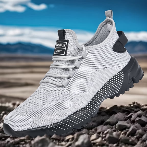 Men's Lightweight Breathable High-Top Sneakers Suitable for Running, Basketball, Tennis - Outdoor Non-Slip Athletic Neutral Traction for Training, Gym, Casual & with Lace-Up Closure, Cushioned Sole