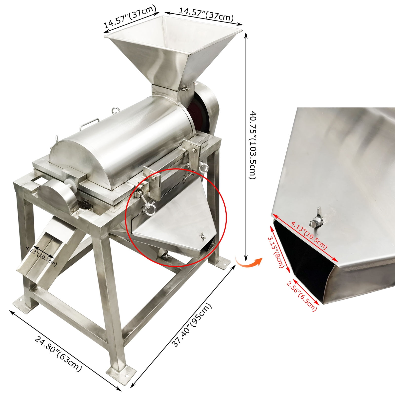 Automatic Fruit and Vegetable Beater Commercial Cracked Press Juicer Extractor Crushing Machine 220V 3 Phase