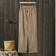 thumbnail image 5 of Lroveb Womens Linen Pants, High Waisted Summer Beach Lounge Pants, Trousers Back Pants Elastic Cotton Drawstring Casual Khaki, 5 of 5