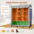 thumbnail image 2 of Portable Closet, 68"x51"x18" Wardrobe Closet with 2 Hanging Rods, 8 Clothes Storage Organizer Shelves, Easy to Assemble, Dustproof Non-Woven Fabric for Bedroom（E-Greetshopping ）, 2 of 9