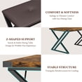 thumbnail image 3 of Rectangular Dining Table Set for 4, Farmhouse Table Set with 2 Upholstered Benches,3 Piece Dining Table Set for Restaurant, Apartment,Kitchen,Dining Room,Wooden Metal,Industrial Table, 3 of 6