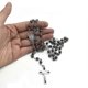 thumbnail image 2 of Catholic Black Gallstone Rosary Necklace Saint Benedict Round Shape Beads Chain, 2 of 5