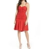 Jill Jill Stuart Womens Sheath Dress Hot Lips Eyelet Ruched Red 10