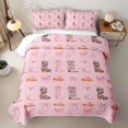 thumbnail image 2 of jejeloiu Chic Cow Cowboy Boot Twin Quilt Set Kids,Pink Cute Bow Twin Coverlet Set For Girls,2pcs, 2 of 7