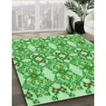 thumbnail image 3 of Ahgly Company Machine Washable Indoor Square Transitional Dark Lime Green Area Rugs, 8' Square, 3 of 7