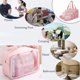 thumbnail image 3 of Neceser Transparente Rosa de 3 Piezas, Bolsa de Viaje, PVC Impermeable. Neceser para mujer, bolsa de viaje para cosméticos, juego de equipaje de mano, 3 of 3