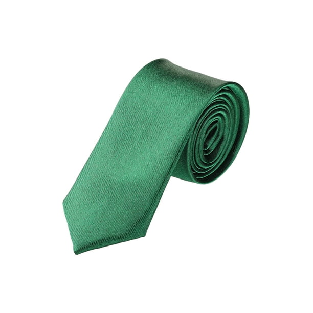 CORBATA DE NEGOCIO PARA HOMBRE INSPIRE CHIC, DÍA DEL PADRE, AUTOATADA, COLOR SÓLIDO, SLIM, VERDE, TALLA ÚNICA