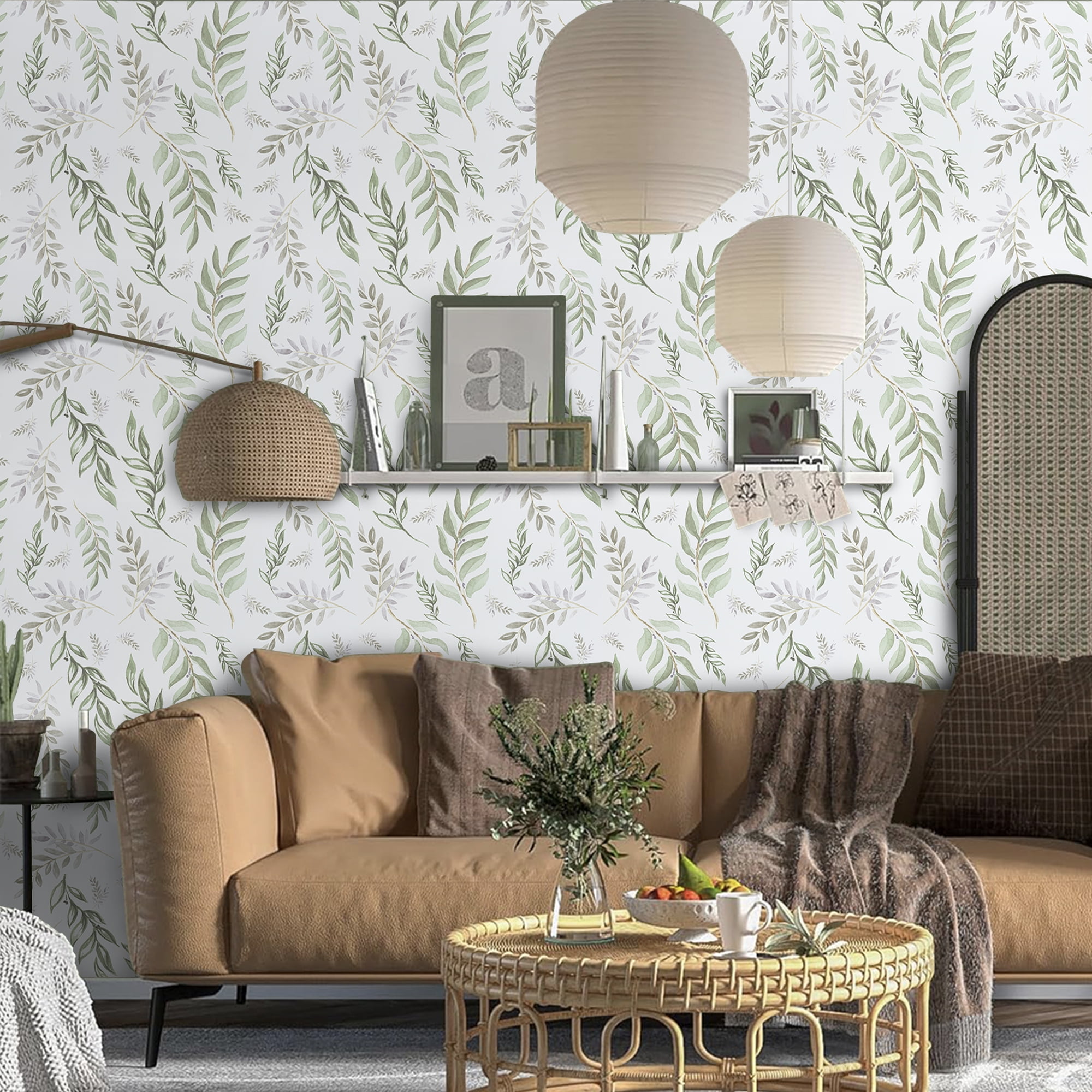 UMIGGEE 17.5-in x 393-in Peel and Stick Floral Wallpaper Self Adhesive Removable Wallpaper Peel and Stick for Home Bedroom Cabinets Thicken