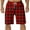 Red, variant on Penkiiy Men's Plaid Graphic Print Drawstring Waist Swim Trunks Beach Shorts Swimwear M Purple