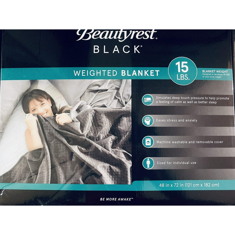 Beautyrest Black Weighted Blanket, Grey 15 LBS