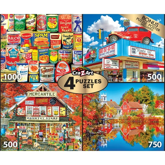Cra-Z-Art 4 in 1 Pack Retro Jigsaw Puzzle