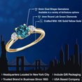 thumbnail image 2 of Gem Stone King 10K Yellow Gold London Blue Topaz and Lab Grown Diamond 3-Stone Ring for Women | 1.32 Cttw | Round 6MM | Gemstone November Birthstone | Size 5, 2 of 6