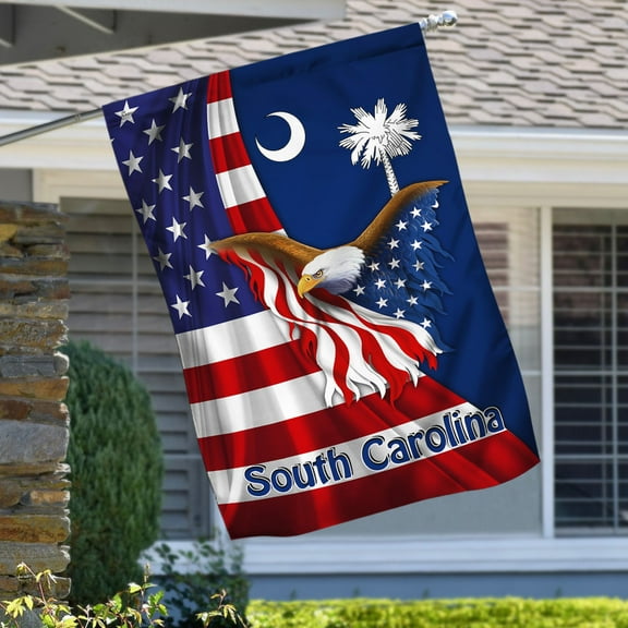 FLAGWIX American House Flag (29.5" x 39.5")-South Carolina Eagle Flag MLH1774F - Polyester Indoor Outdoor Flags