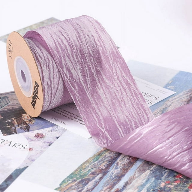 Xiao Hua Cinta de tela arrugada de 10 yardas, con aspecto sedoso, para envolver regalos, cestas, coronas, lazos, decoración para eventos en el hogar y para la copa del árbol de Navidad, A23