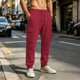 thumbnail image 2 of Jalioing Mens Cargo Sweatpants Solid Color Drawstring Elastic Waist Cuffed Joggers with Pocket Casual Outdoor Sport Pants, 2 of 7