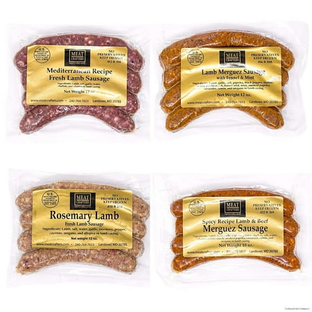 

Meatcrafters The Flock Lamb Sausage Variety Bundle No Antibiotics Preservative Free 46Oz (4-Pack 16 Total Links)