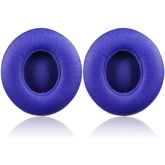 Professional Ear Pads Cushions Replacement, Earpads Compatible with Beats Solo 2 & Solo 3 Wireless On-Ear Headphones with Soft Protein Leather/Strong Adhesive Tape - Blue