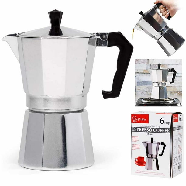 Stove Top Espresso Cuban Coffee Maker 6 Cup Pot Cappuccino Latte