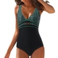 thumbnail image 1 of Gibobby Trajes de Baño Mujer 2023 Traje de baño de 1 pieza para mujer Panel de estampado de puntos de verde Deportes acuáticos de playa(Verde,XL), 1 of 5