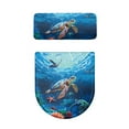 thumbnail image 5 of COEQINE Toilet Lid Cover and Toilet Tank Cover, Elastic Bottom Replacement Easy Installation Toilet Lid Covers 2 Pcs Set for Bathroom Decor, Sea Turtle Starfish Sea, 5 of 7