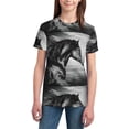 thumbnail image 3 of Wukai Running Horse Youth Unisex Short Sleeve T-Shirt for Boys, Girls, Teens, and Kids-X-Small, 3 of 7
