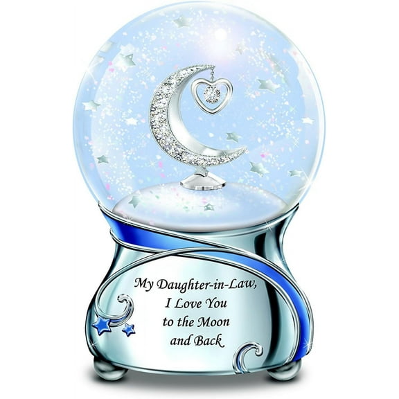 The Bradford Exchange My Daughter-in-Law, I Love You to The Moon and Back Musical Glitter Globe 5.75-inches